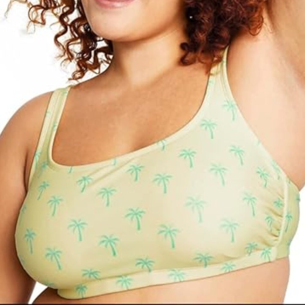 Stoney Clover Ln. X Target Yellow Palm Tree Bralette Bikini Top Size 1X(16W-18W)